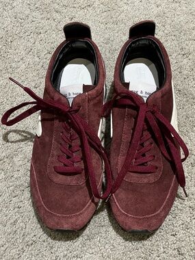 rag & bone Men's Wine Suede Lace-Up Sneakers
